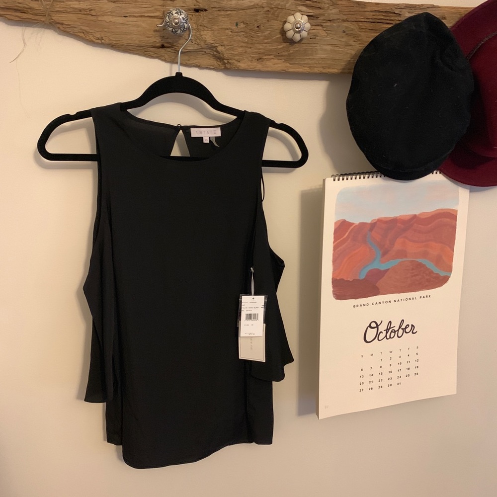 Cold Shoulder Black Blouse - Picture 5 of 5
